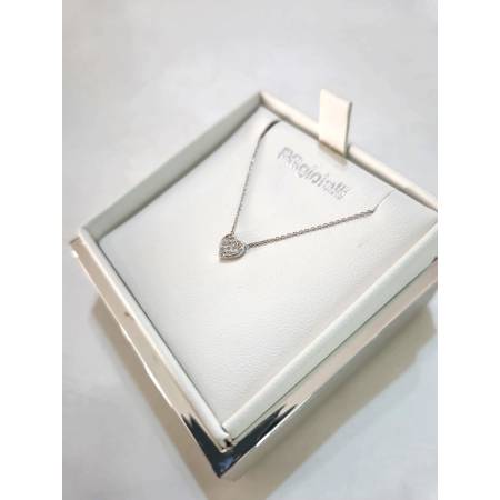 COLLANA Cuore Con DIAMANTI Bianchi PgGioielli In Oro Bianco 18 Karati 750/1000