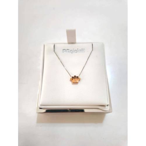 COLLANA Ciondolo CORONA Con DIAMANTE...