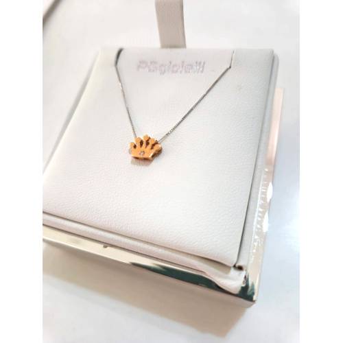 COLLANA Ciondolo CORONA Con DIAMANTE...