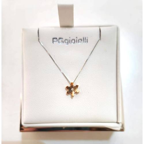 COLLANA Ciondolo Fiocco Di Neve E...