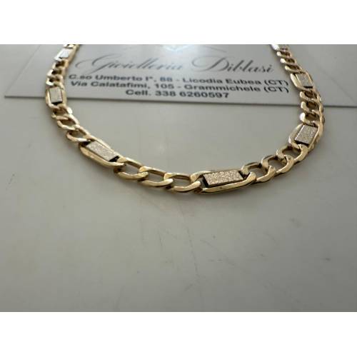COLLANA ORO 18 KT 750% Giallo Bianco...