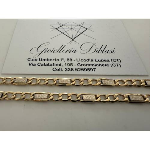 COLLANA ORO 18 KT 750% Giallo Bianco...