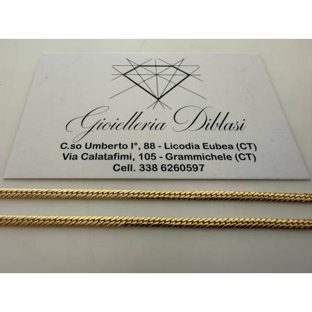 COLLANA ORO GIALLO 18 Karati 750% COLLIER Maglia Catena A SERPENTINA Girocollo