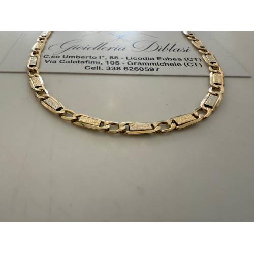 COLLANA ORO 18 KT 750% Giallo Bianco...