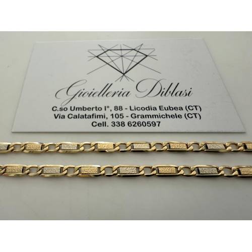 COLLANA ORO 18 KT 750% Giallo Bianco...