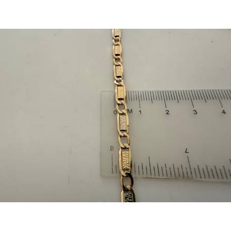 COLLANA ORO 18 KT 750% Giallo Bianco COLLIER Maglia Bicolor Girocollo Uomo Donna