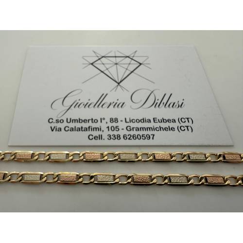 COLLANA ORO GIALLO BIANCO ROSSO 18 Kt...
