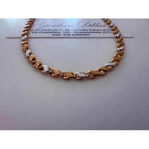 COLLANA Uomo Donna ORO Bicolore 18...