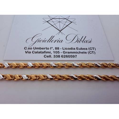 COLLANA Uomo Donna ORO Bicolore 18...