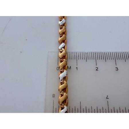 COLLANA Uomo Donna ORO Bicolore 18 Karati 750% GIALLO E BIANCO Collier GIROCOLLO