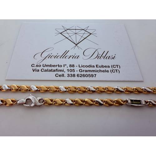 COLLANA Uomo Donna ORO Bicolore 18...