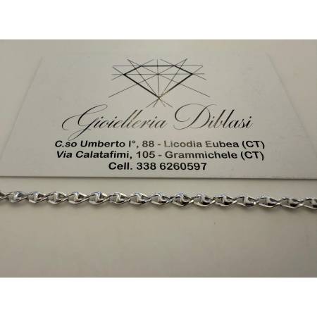 BRACCIALE In ORO BIANCO 18 KARATI Uomo Donna Unisex Oro 750%/1000 Maglia Catena