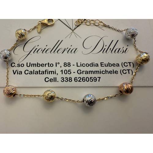BRACCIALE Donna ORO GIALLO BIANCO...
