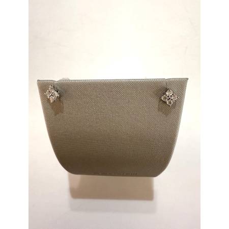 ORECCHINI PG GIOIELLI DIAMANTI Punto Luce Forma A Fiore In ORO BIANCO 18 KT 750%