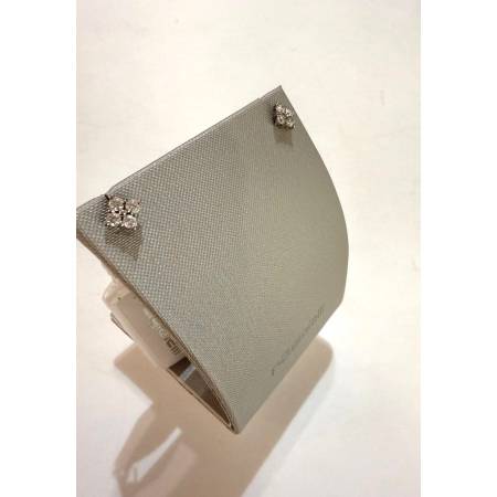 ORECCHINI PG GIOIELLI DIAMANTI Punto Luce Forma A Fiore In ORO BIANCO 18 KT 750%