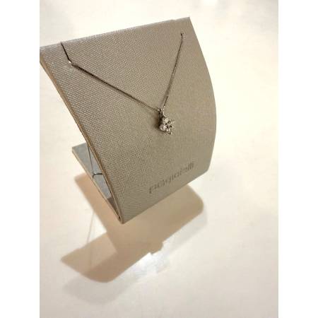 COLLANA PUNTO LUCE DIAMANTI Forma A FIORE Oro Bianco 18 Karati 750% PG GIOIELLI