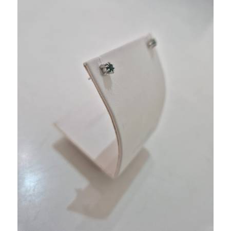 ORECCHINI Donna PG GIOIELLI SMERALDO Con DIAMANTI In Oro Bianco 18 Karati 750%