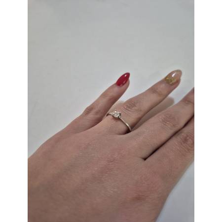 ANELLO SOLITARIO DIAMANTE Taglio Brillante G VS ORO BIANCO 18 KARATI PG Gioielli