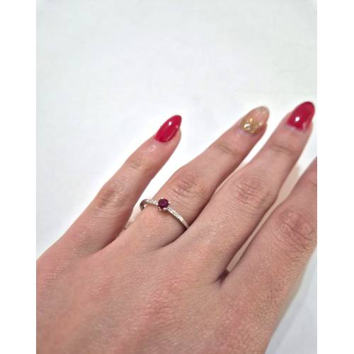 ANELLO SOLITARIO In Oro Bianco 18...