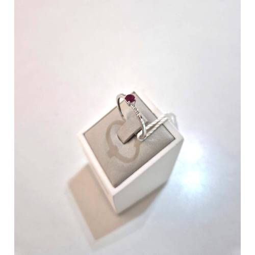 ANELLO SOLITARIO In Oro Bianco 18...