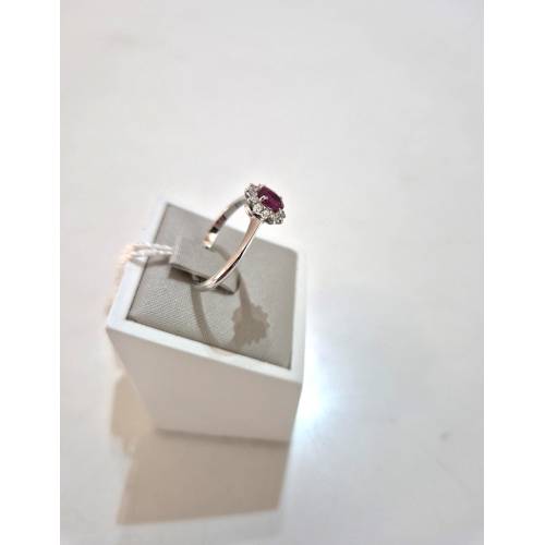 ANELLO SOLITARIO Oro Bianco 18 Karati...