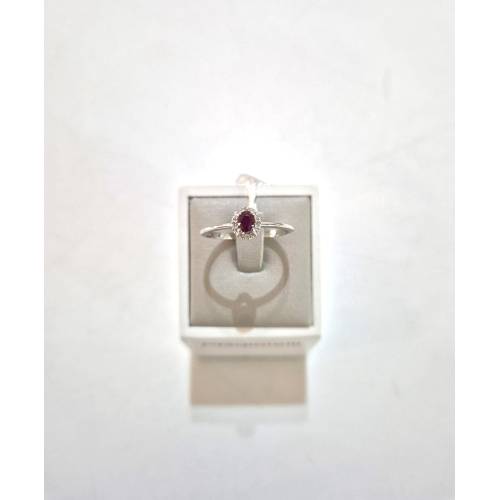 ANELLO SOLITARIO RUBINO Rosso Ovale E...