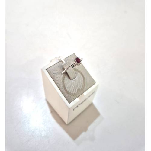ANELLO SOLITARIO RUBINO Rosso Ovale E...