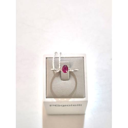 ANELLO SOLITARIO Oro Bianco 18 Karati...