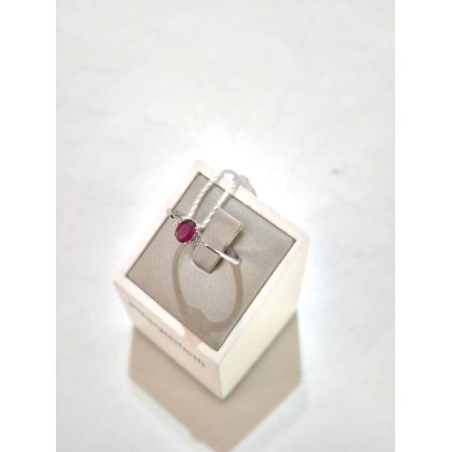 ANELLO SOLITARIO Oro Bianco 18 Karati...