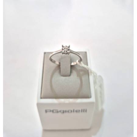 ANELLO SOLITARIO DIAMANTE Taglio Brillante G VS ORO BIANCO 18 KARATI PG Gioielli