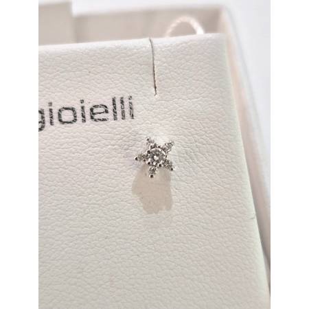 ORECCHINI PG GIOIELLI DIAMANTI Punto Luce Forma A STELLA In ORO BIANCO 18 KT 750