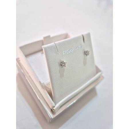 ORECCHINI PG GIOIELLI DIAMANTI Punto Luce Forma A STELLA In ORO BIANCO 18 KT 750
