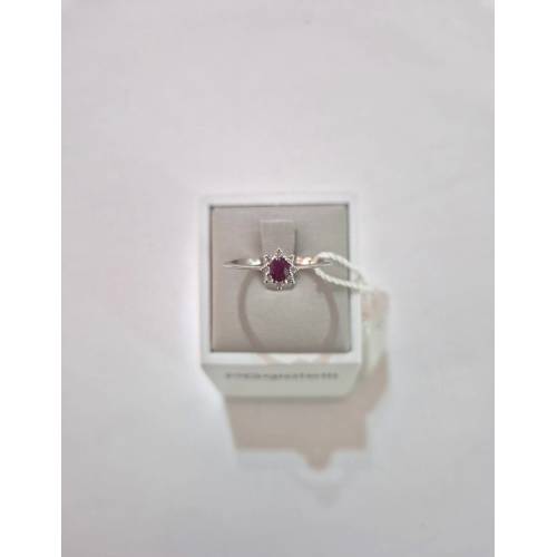 ANELLO SOLITARIO Oro Bianco 18 Karati...