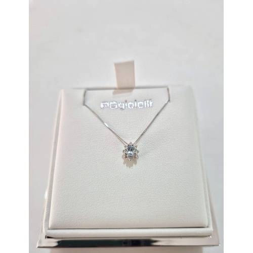 COLLANA ACQUAMARINA Ovale E DIAMANTI...