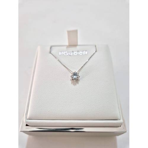 COLLANA ACQUAMARINA Ovale E DIAMANTI...
