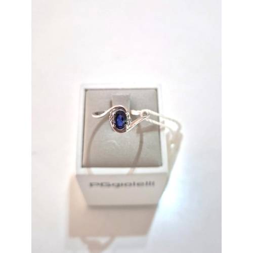 ANELLO SOLITARIO Con ZAFFIRO Blu...