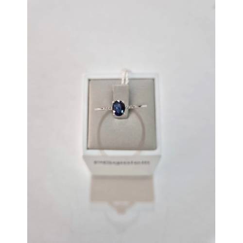 ANELLO SOLITARIO Con ZAFFIRO Blu...