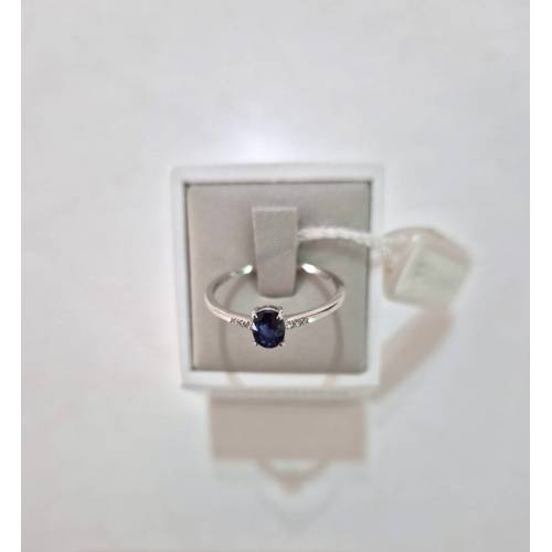 ANELLO SOLITARIO Con ZAFFIRO Blu...