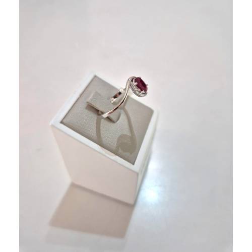 ANELLO SOLITARIO Oro Bianco 18 Karati...