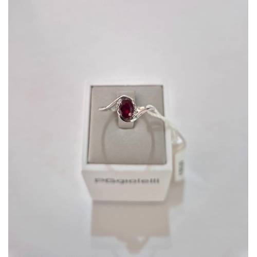 ANELLO SOLITARIO Oro Bianco 18 Karati...