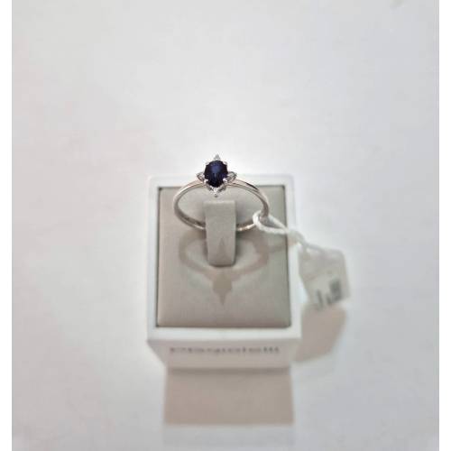 ANELLO SOLITARIO Con ZAFFIRO Blu...