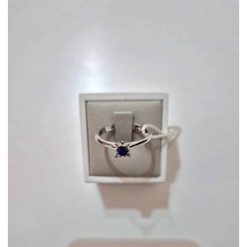 ANELLO SOLITARIO Con ZAFFIRO Blu...