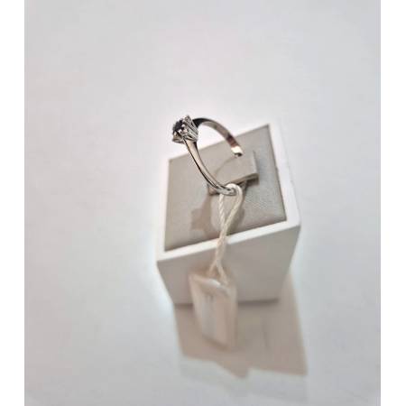 ANELLO SOLITARIO Con ZAFFIRO Blu Ovale E Diamanti PG GIOIELLI Oro Bianco 18 Kt