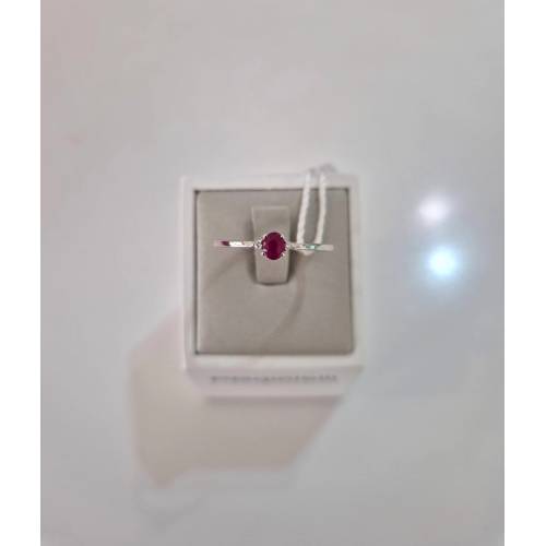 ANELLO SOLITARIO Oro Bianco 18 Karati...