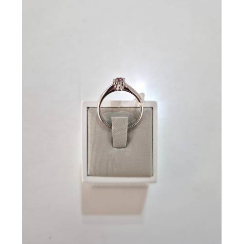 ANELLO SOLITARIO Oro Bianco 18 Karati...