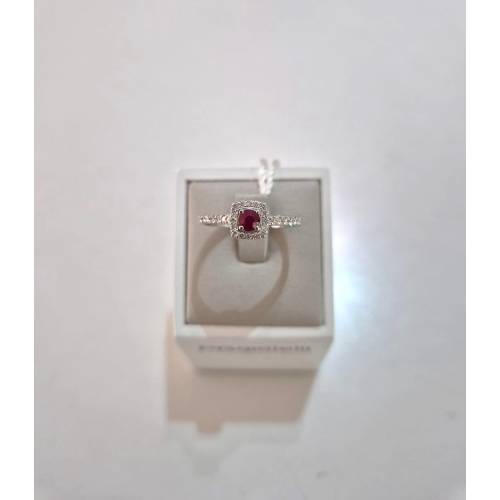 ANELLO SOLITARIO Oro Bianco 18 Karati...