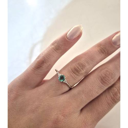 ANELLO Con SMERALDO E DIAMANTI ORO...