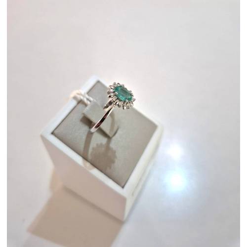 ANELLO Con SMERALDO E DIAMANTI ORO...