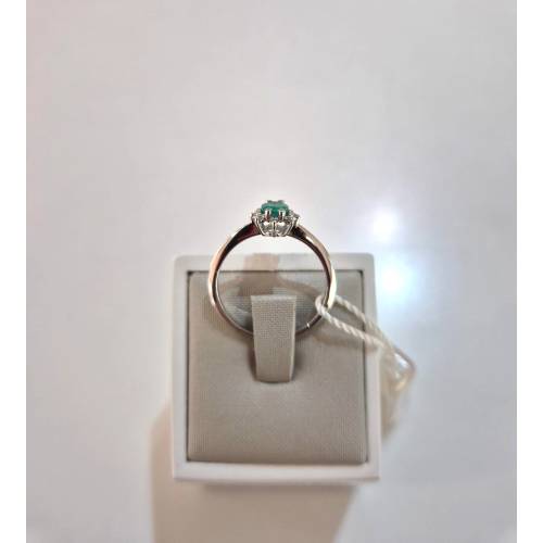 ANELLO Con SMERALDO E DIAMANTI ORO...