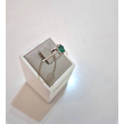 ANELLO Con SMERALDO E DIAMANTI ORO...